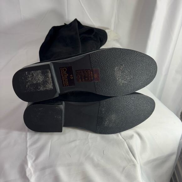 Catherine Malandrino Morcha Over The Knee Boots Womens Size 10 Black Faux Suede - Picture 4 of 9